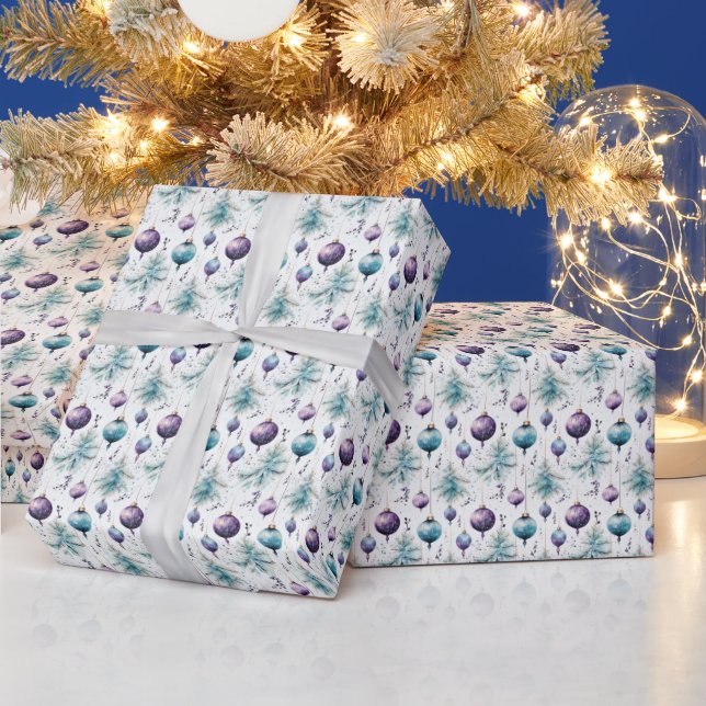 Papier Cadeau Charme de prune turquoise : Une fusion violette et (Vacances)