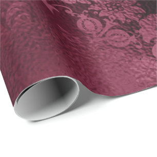 Papier Cadeau Charme nuptiale floral de Bourgogne de parties