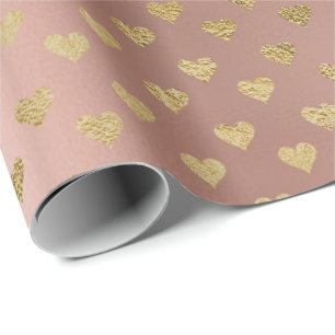 Papier Cadeau Charme sensible contemporain d'or de rose de rose