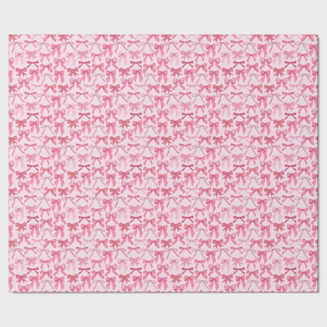 Papier Cadeau charming pink bow pattern (Couture)