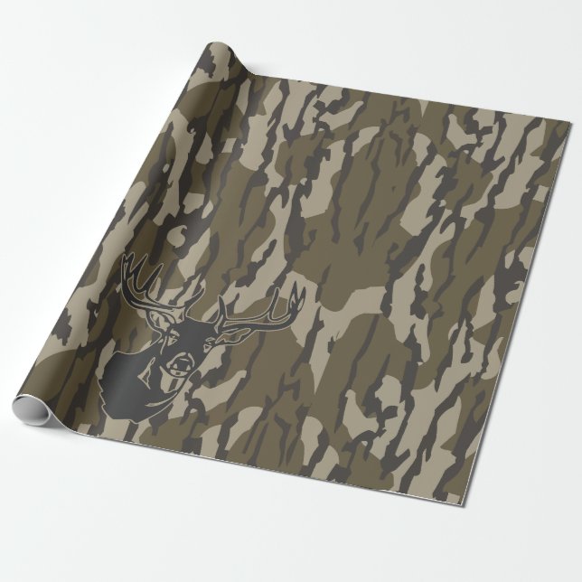 Papier Cadeau Chasse Camo Chasse de cerf blanc Botomland Camo (Déroulé)
