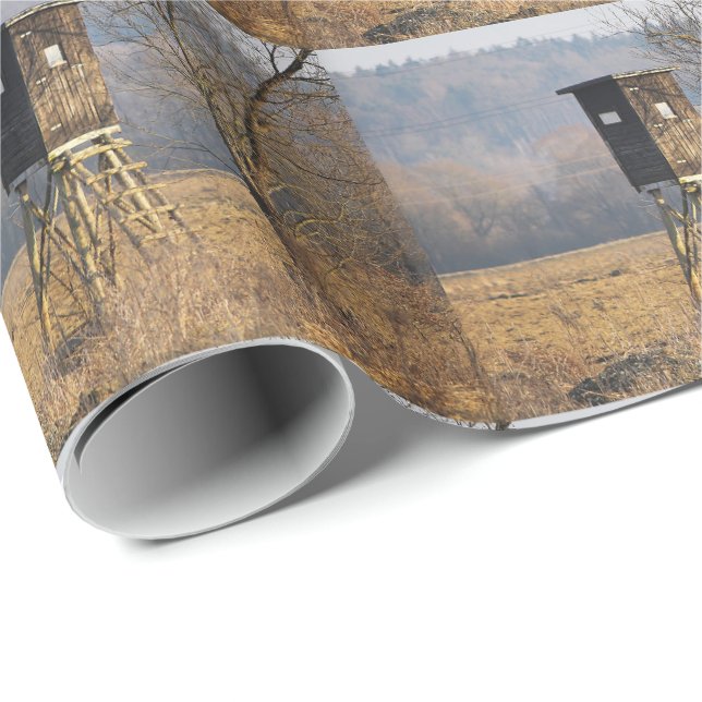 Papier Cadeau Chasse Deer Stand (Coin rond)