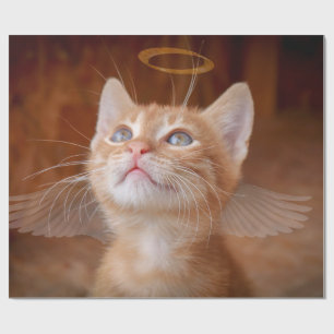 Papier cadeau chat ange