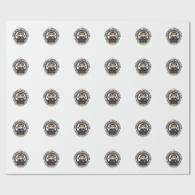 Papier Cadeau Chat avocat de salle d'audience Conception amusant (Plat)