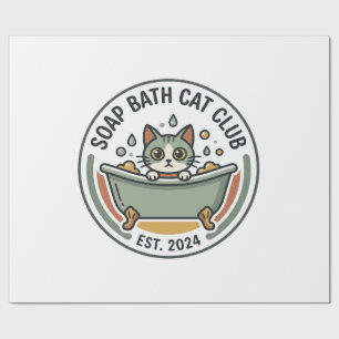 Papier Cadeau Chat de bain savon POD Art Vector - Club Chat de B