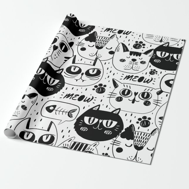 Papier Cadeau Chat de Meow (Déroulé)