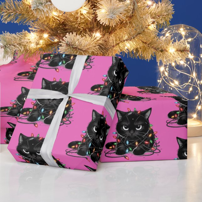 Papier Cadeau Chat de Noël (Vacances)