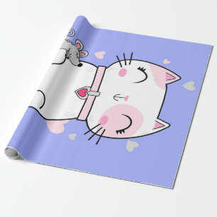 Papier Cadeau Chat Et Souris Meilleur Ami Pour Toute La Vêtue