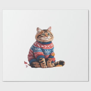 Papier Cadeau Chat Feuille Automne Bonjour Drôle de Chat Amateur