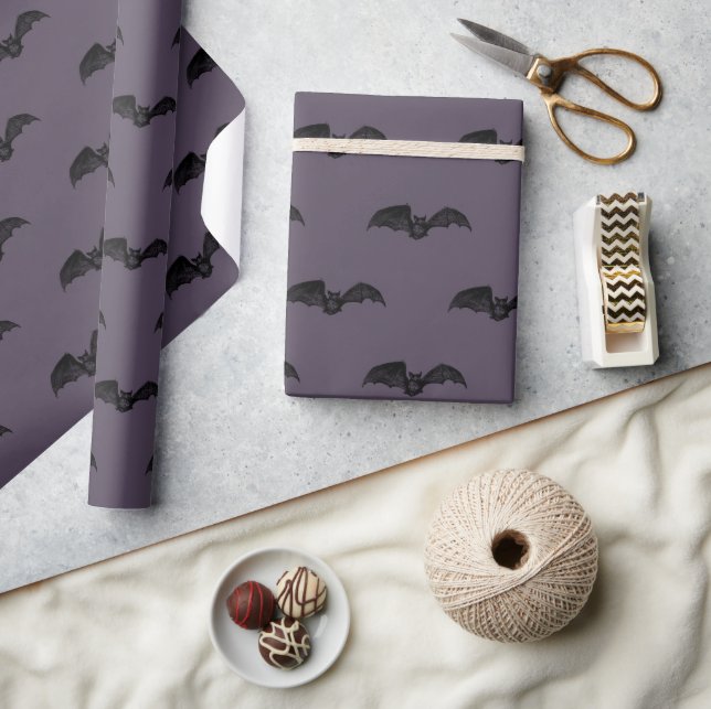 Papier Cadeau Chat gothique foncé violet en cuisine Halloween Ca (Artisanat)