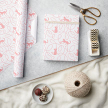 Chat ludique et motif de pelote de laine Rose cora