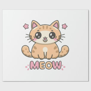 Papier Cadeau chat mignon miaou