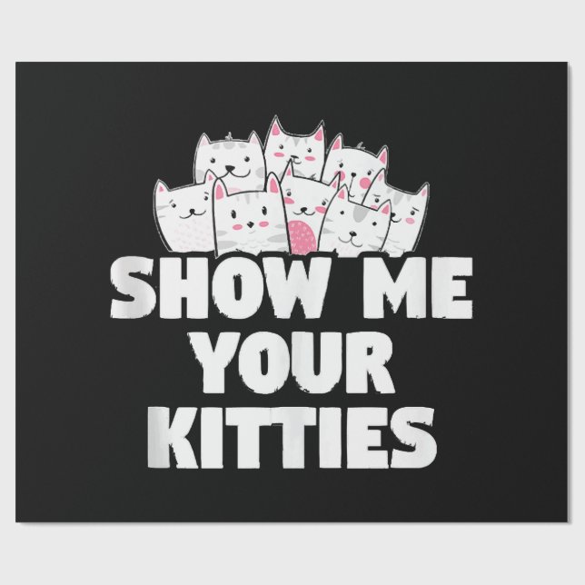 Papier Cadeau Chat Montre-moi tes chatons (Plat)
