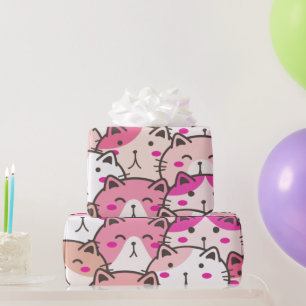 Papier Cadeau Chat Motif Drôle Animaux de compagnie colorés