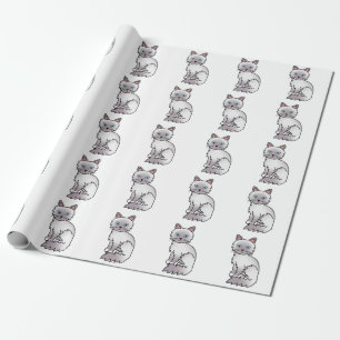 Papier Cadeau Chat motif mignon Birman / Ragdoll Lilac Point