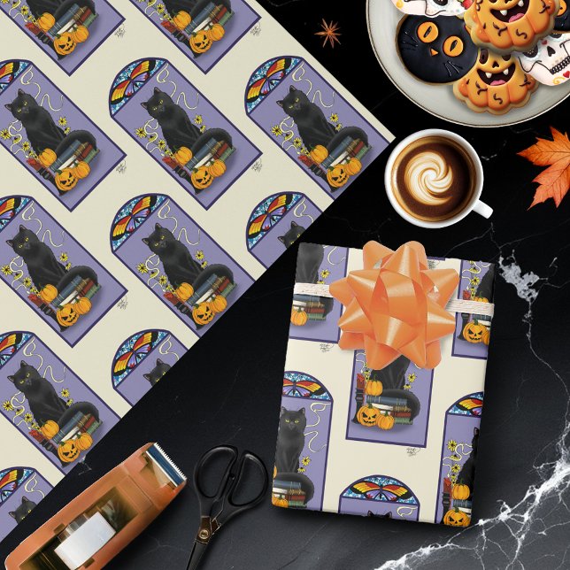 Papier Cadeau Chat noir Art Nouveau (Créateur téléchargé)