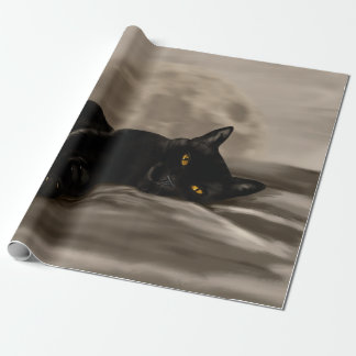 Papier Cadeau Chat noir au frais
