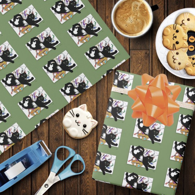 Papier Cadeau Chat noir de l'artiste (Créateur téléchargé)