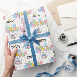 Papier Cadeau Chat Perse Blanc Longhair Anniversaire