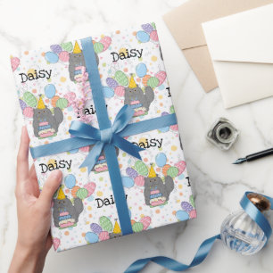 Papier Cadeau Chat perse gris bleu Longhair Anniversaire