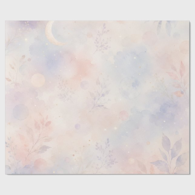 Papier Cadeau Chat silencieux au clair de lune (Plat)