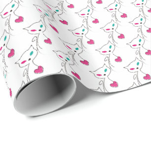 Papier Cadeau chat solitaire