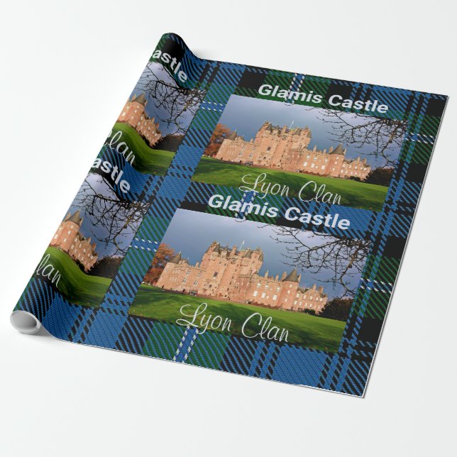Papier Cadeau Château de Glamis - Maison de famille Lyon, Tartan (Déroulé)