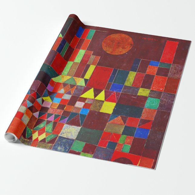Papier Cadeau Château et Soleil, Paul Klee (Déroulé)