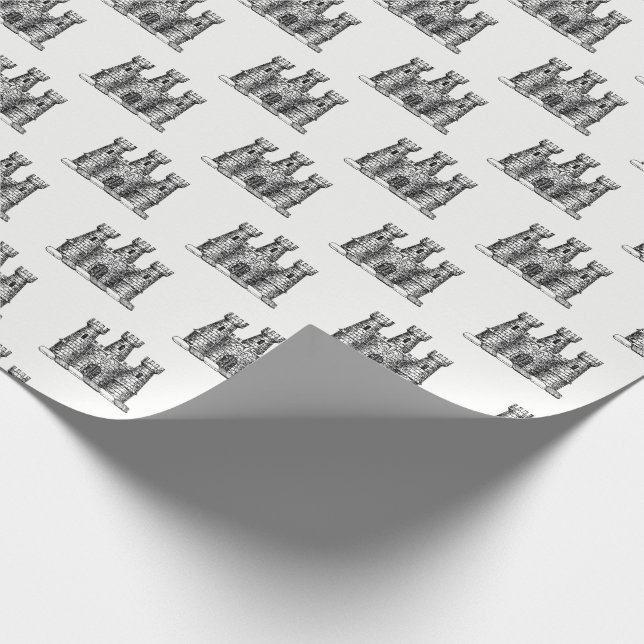 Papier Cadeau Château héraldique vintage Emblem Armoiries Crest (Coin)