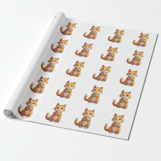 Papier Cadeau Chaton buvant du café