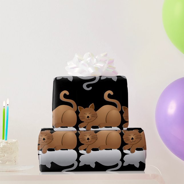 Papier Cadeau Chaton Endormi Adorable (Créateur téléchargé)