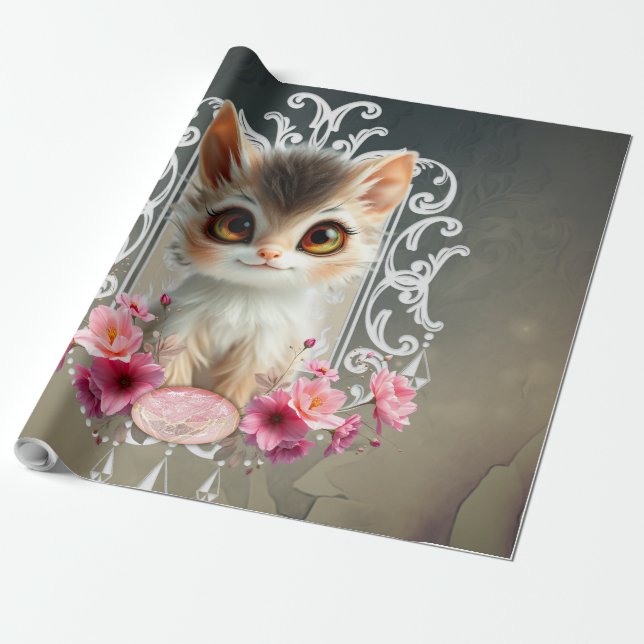 Papier Cadeau Chaton envoûtant, moelleux (Déroulé)