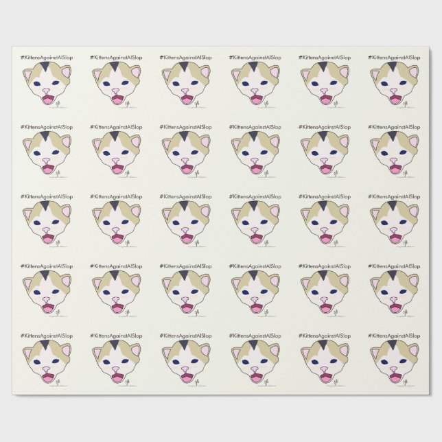Papier Cadeau #ChatonsContreLaMerdeIA Je (Plat)