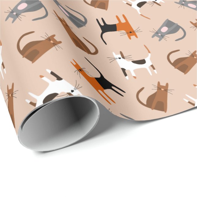 Papier Cadeau Chats (Coin rond)