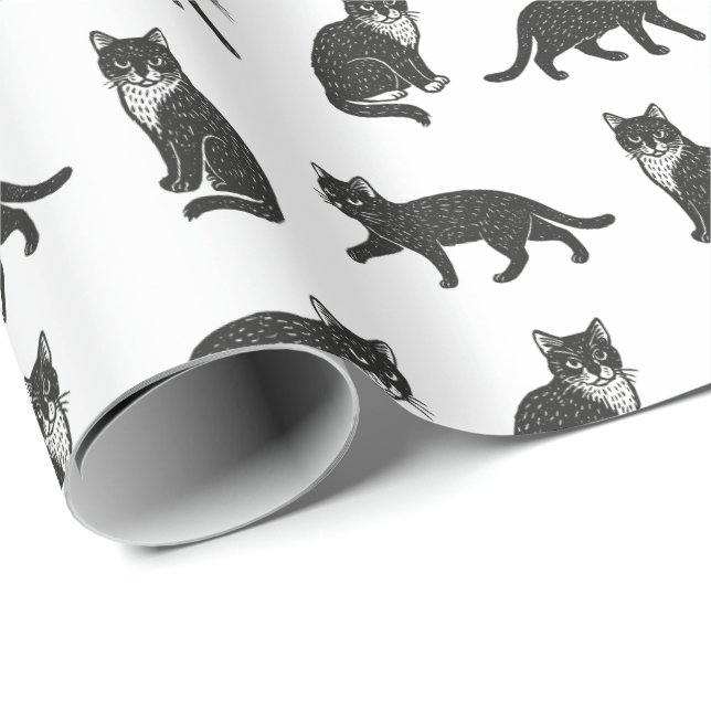 Papier Cadeau Chats (Coin rond)