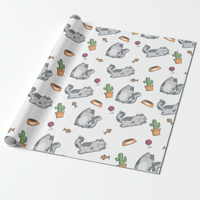 Papier Cadeau Chats (Déroulé)