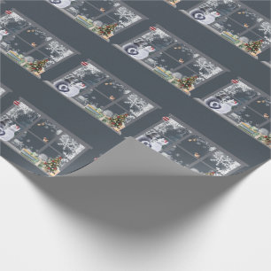 Papier Cadeau Chats à la fenêtre de Noël