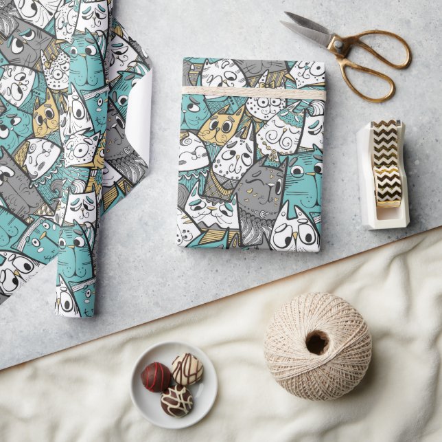 Papier Cadeau Chats amusants (Artisanat)