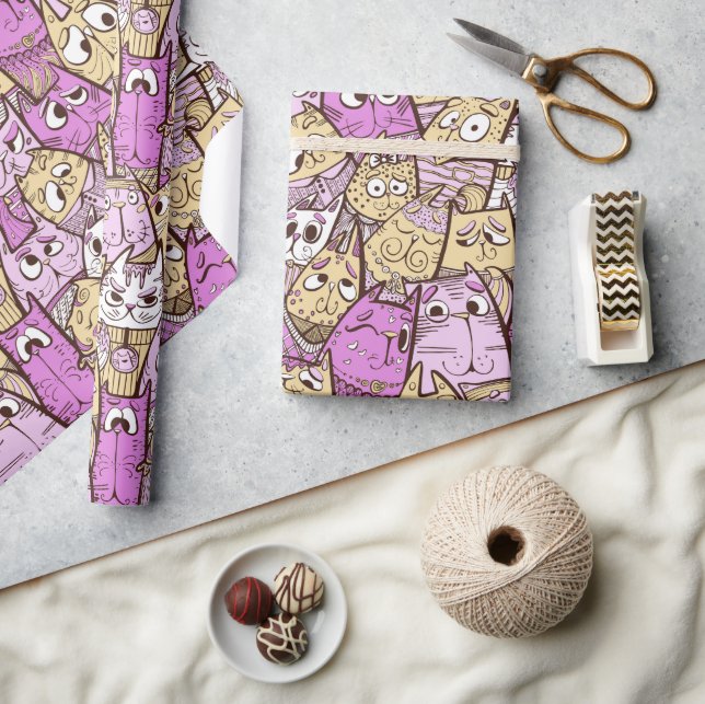 Papier Cadeau Chats amusants (Artisanat)