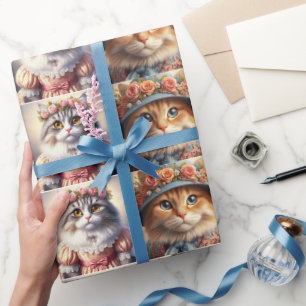 Papier Cadeau Chats bien habillés Collage