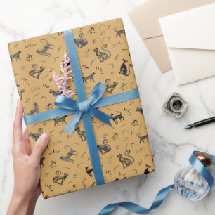 Papier Cadeau Chats d'art rupestre sur Butterscotch