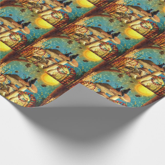 Papier Cadeau Chats de champignons (Coin)