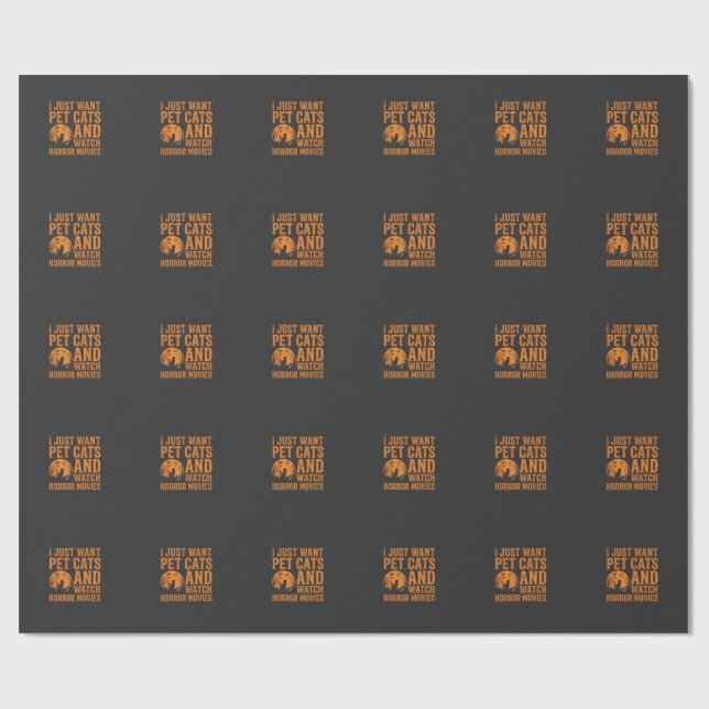 Papier Cadeau Chats de compagnie Films d'horreur Conception de H (Plat)