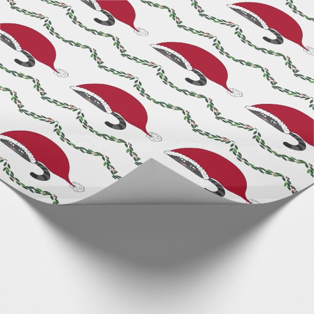 Papier Cadeau Chats de Noël et guirlande (Coin)