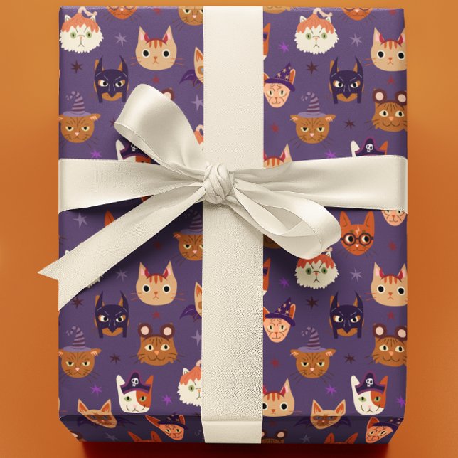 Papier Cadeau Chats d'Halloween en costume (Créateur téléchargé)