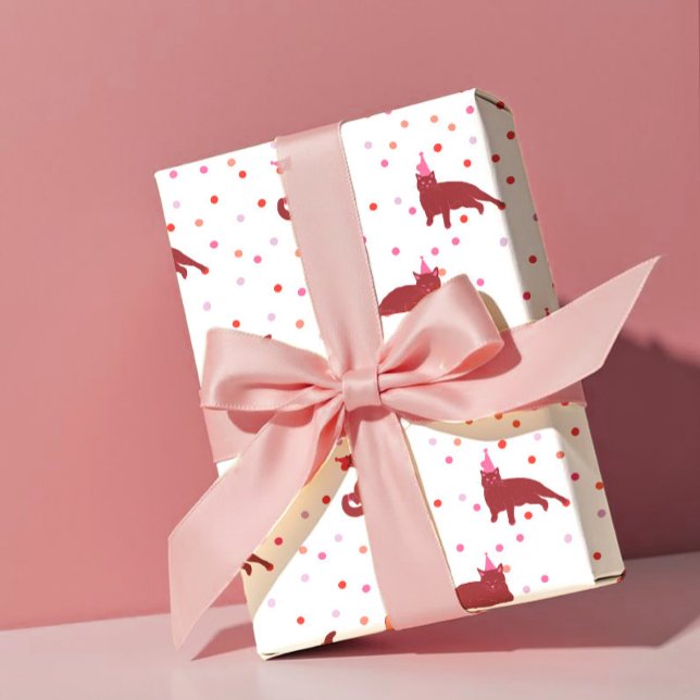 Papier Cadeau Chats Drôles Anniversaire Parfait (Créateur téléchargé)