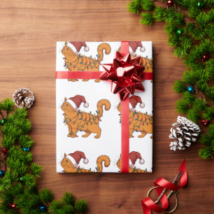 Papier Cadeau Chats drôles Noël Chat Orange Maman Animalier Noël