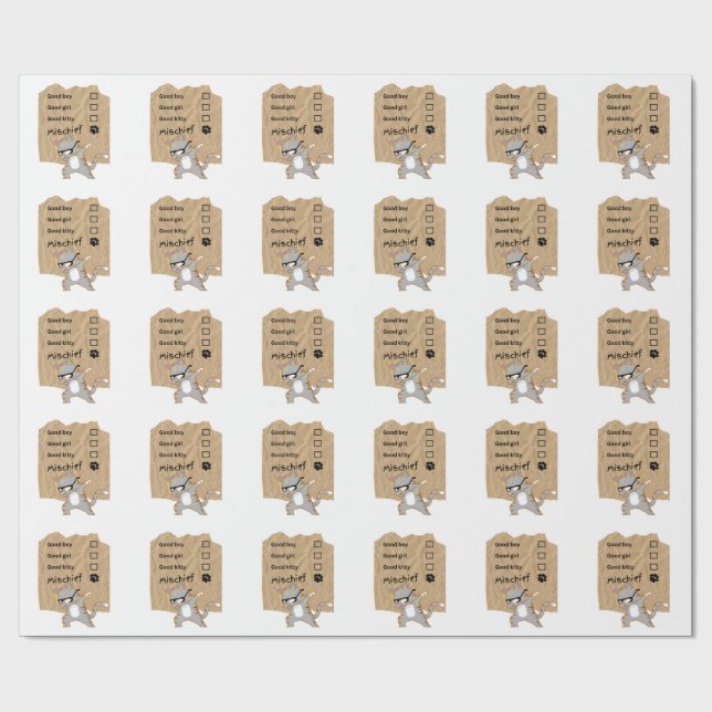 Papier Cadeau Chats malicieux (Plat)