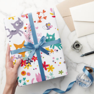 Papier Cadeau Chats mignons et amusants