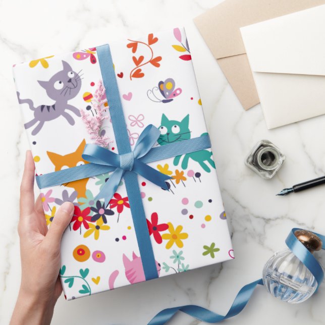 Papier Cadeau Chats mignons et amusants (Cadeaux)
